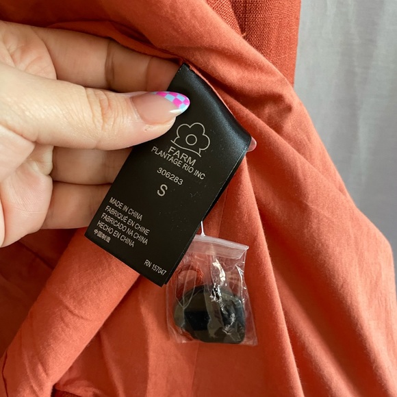 FARM Rio Oversize Linen Blazer in Rust Brown - Picture 5 of 7